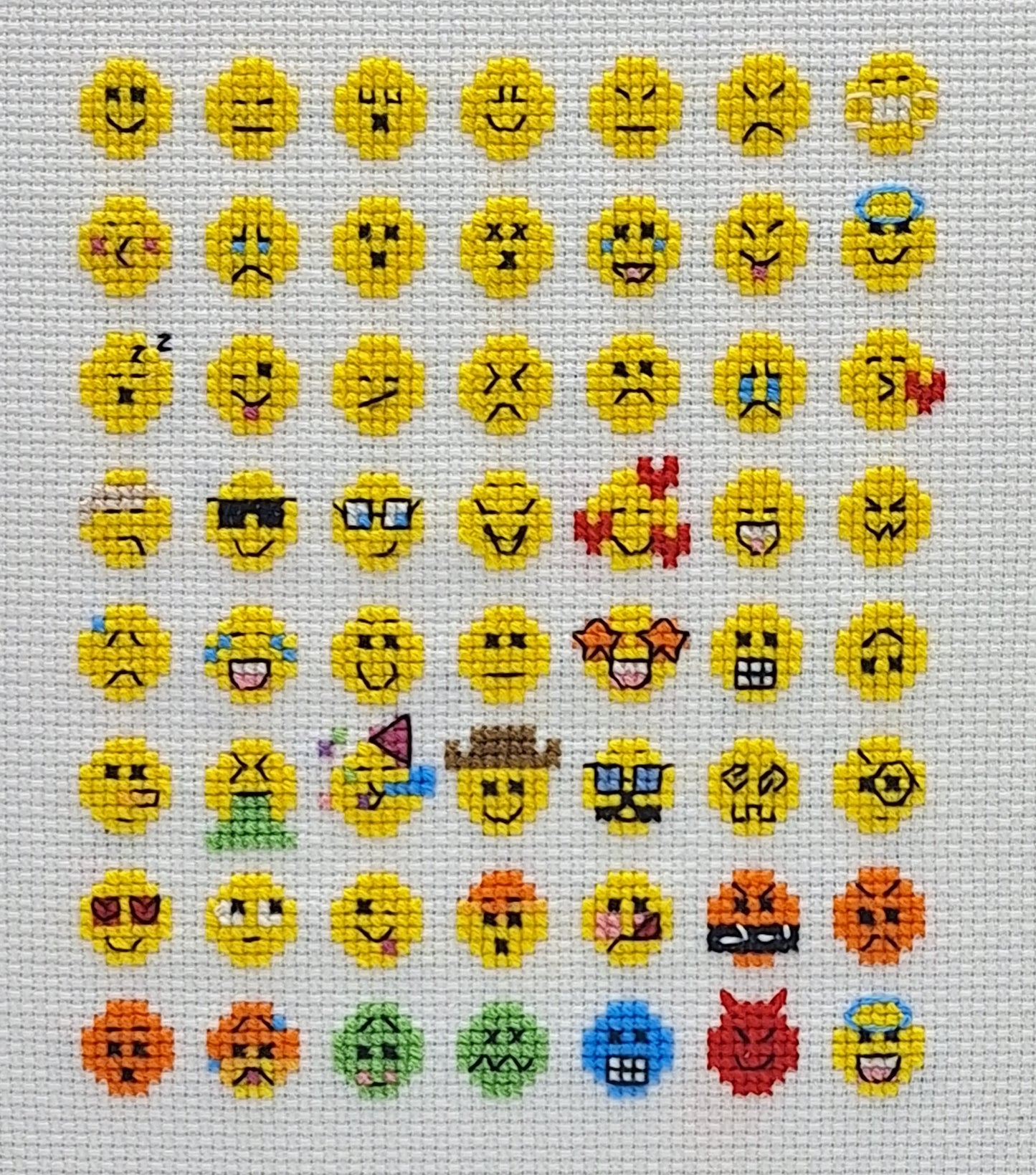 Emoticons Tiny Cross Stitch Motifs Chart