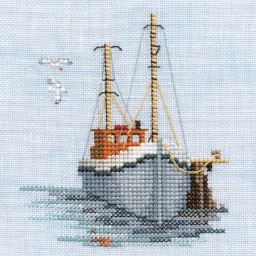Derwentwater Designs Fishing Boat (aida) Cross Stitch Kit