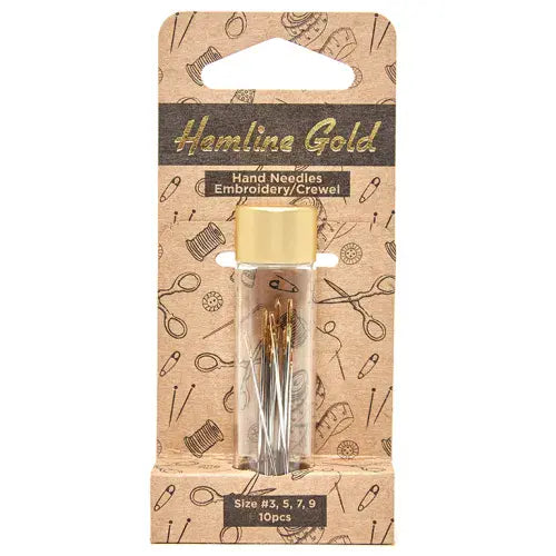 Hemline Gold Embroidery Needles: Premium: Size 3 – 9