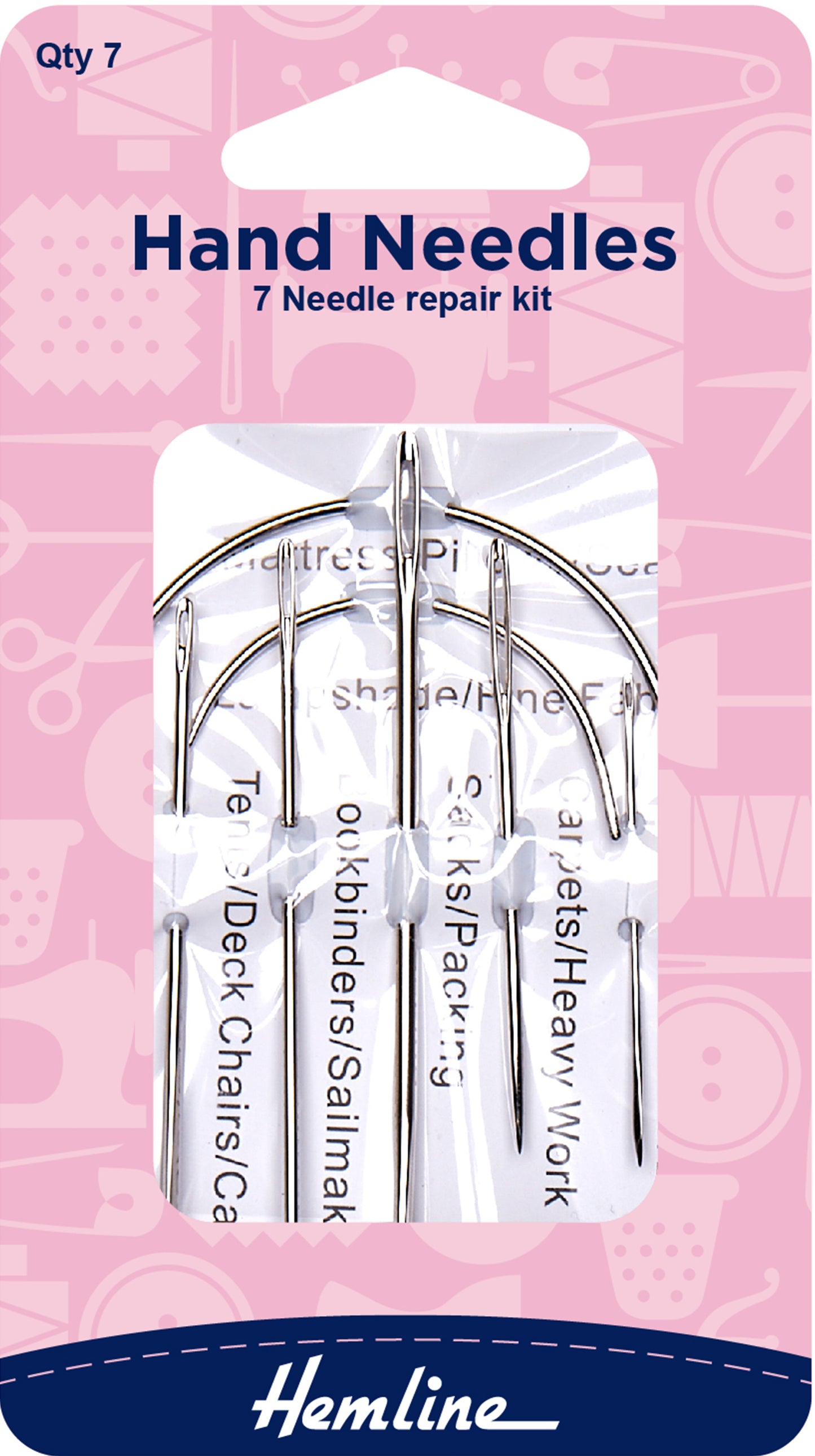 Hemline Hand Needles: 7 Needle Repair Kit