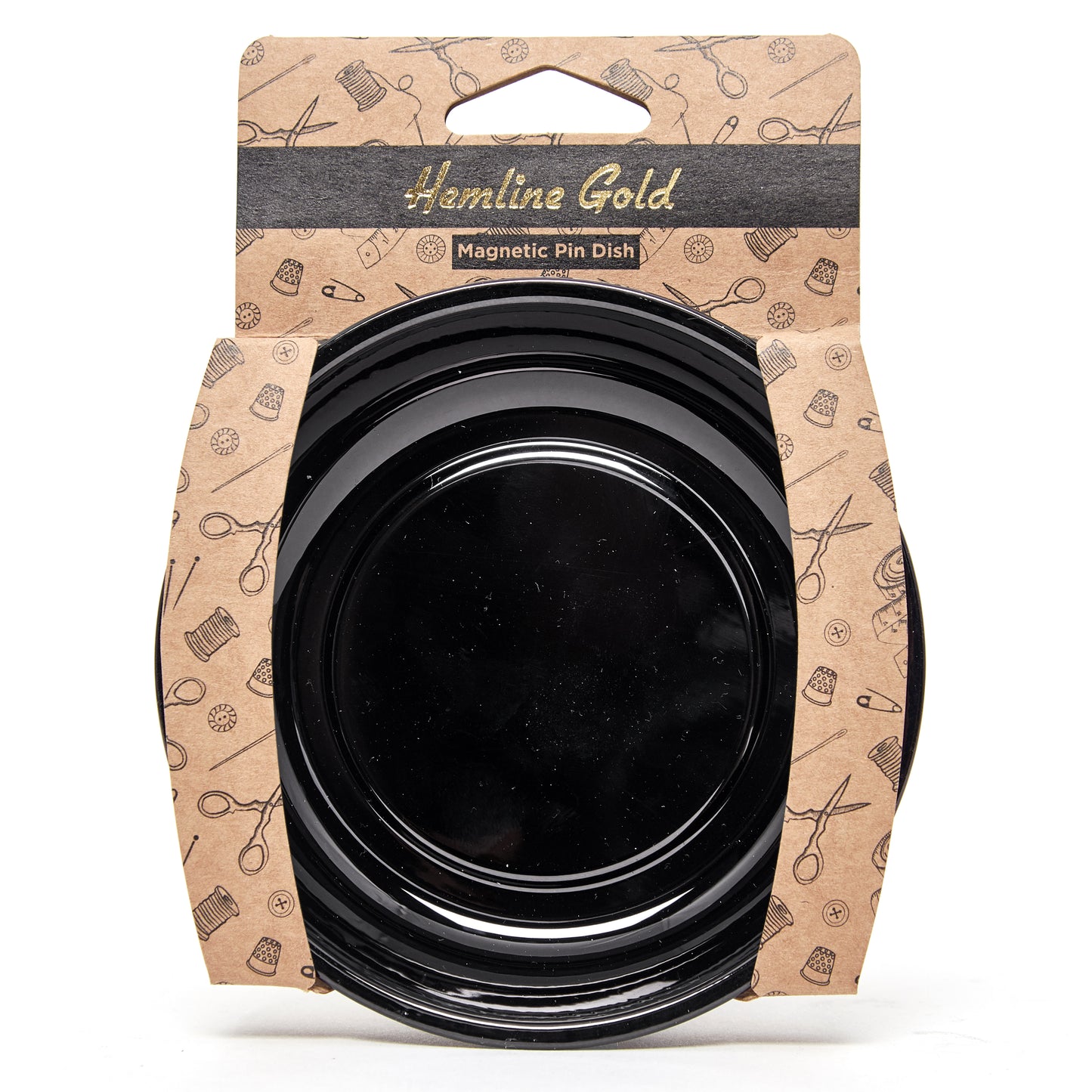 Magnetic Pin Dish: Hemline Gold: 10cm Black