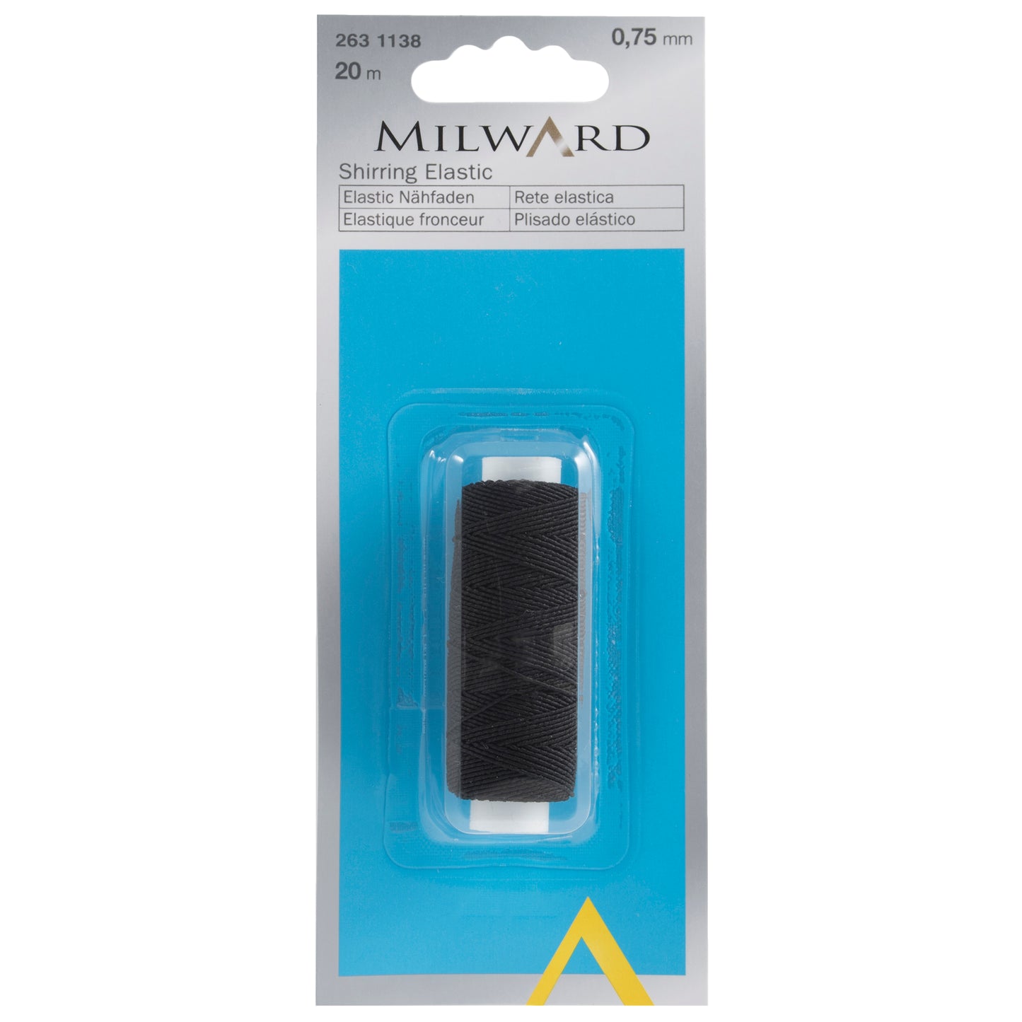 Milward Shirring Elastic – 20m x 0.75mm: Black