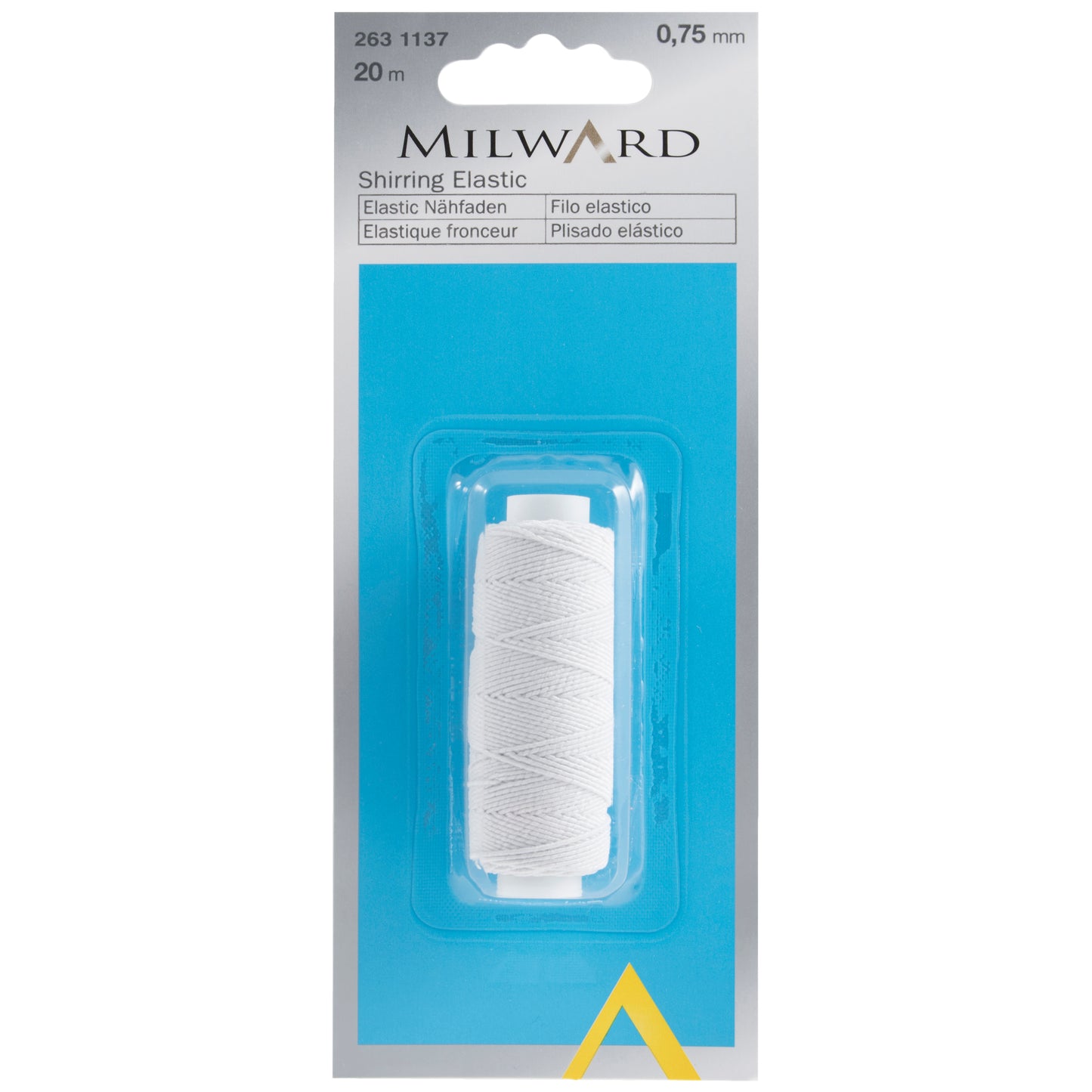 Milward Shirring Elastic – 20m x 0.75mm: White