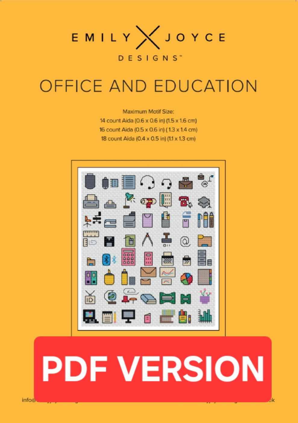 Office and Education Tiny Cross Stitch Motif Charts