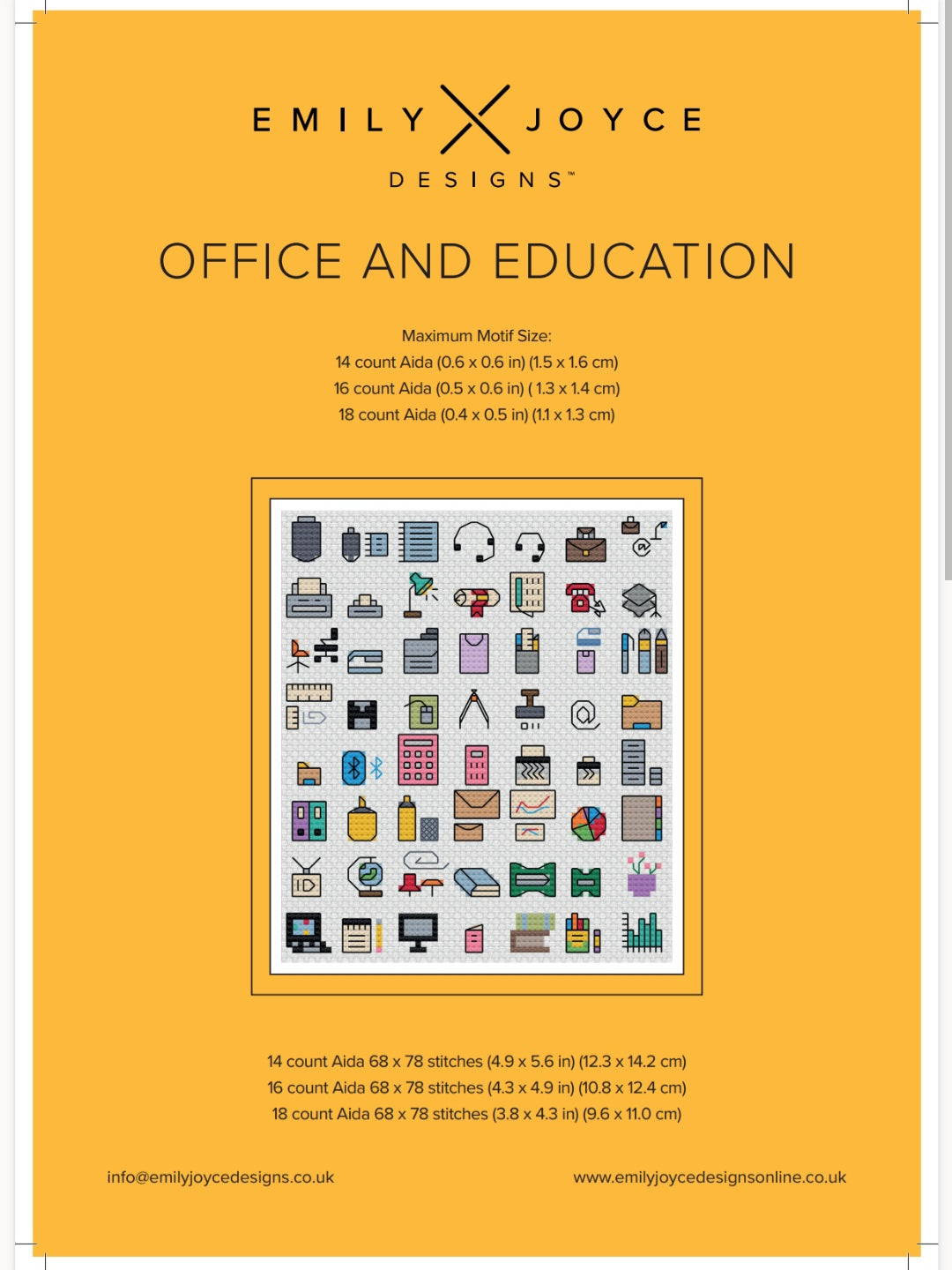 Office and Education Tiny Cross Stitch Motif Charts