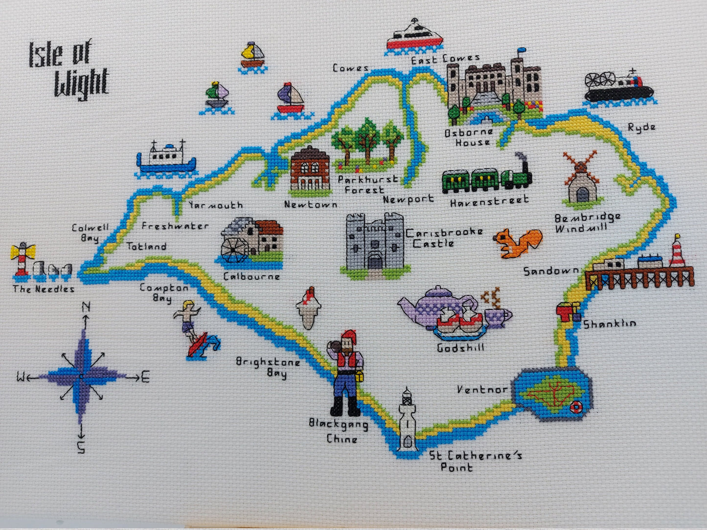 Modern Isle of Wight Cross Stitch