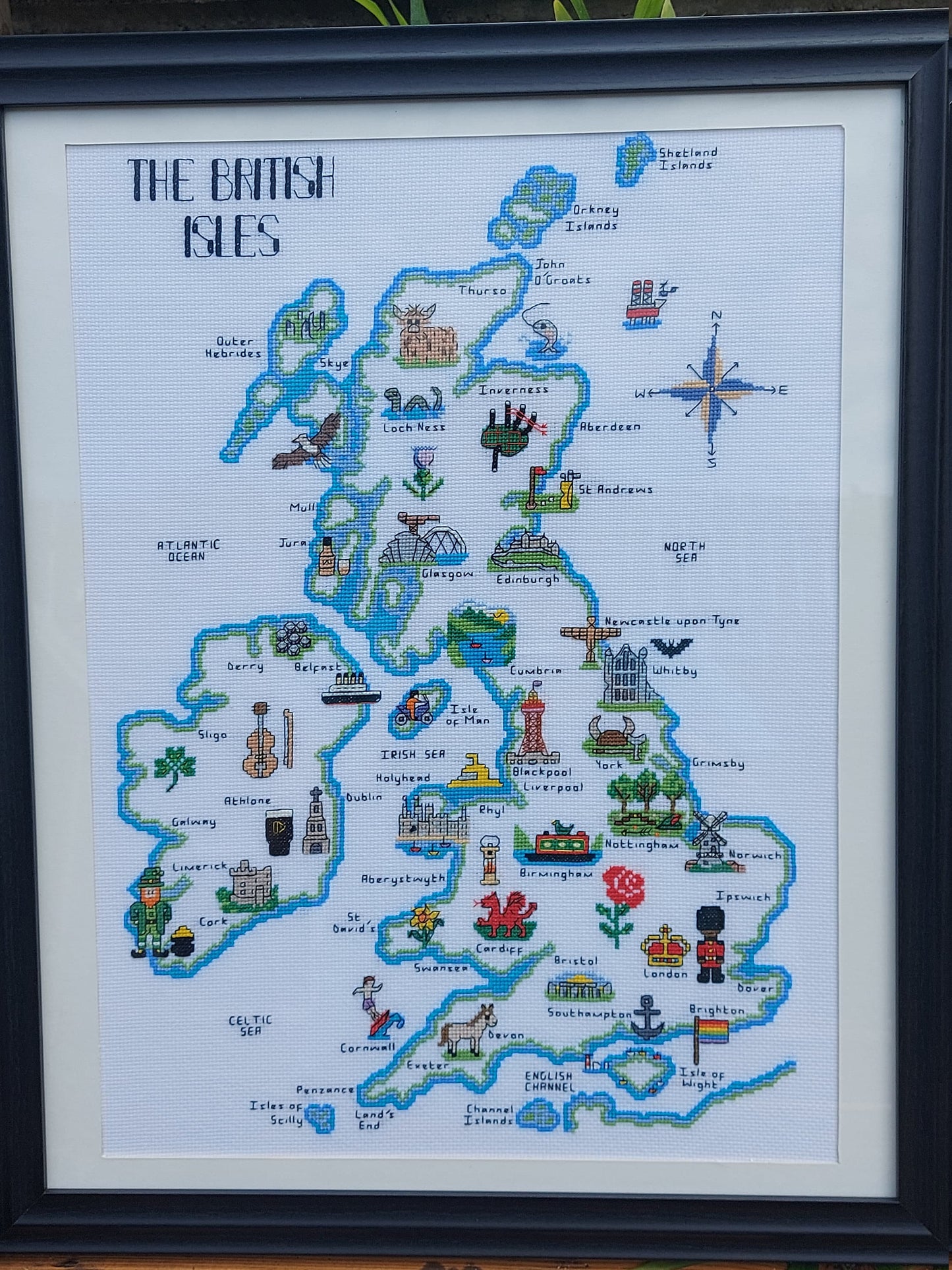 Map of the British Isles Modern Cross Stitch Kit