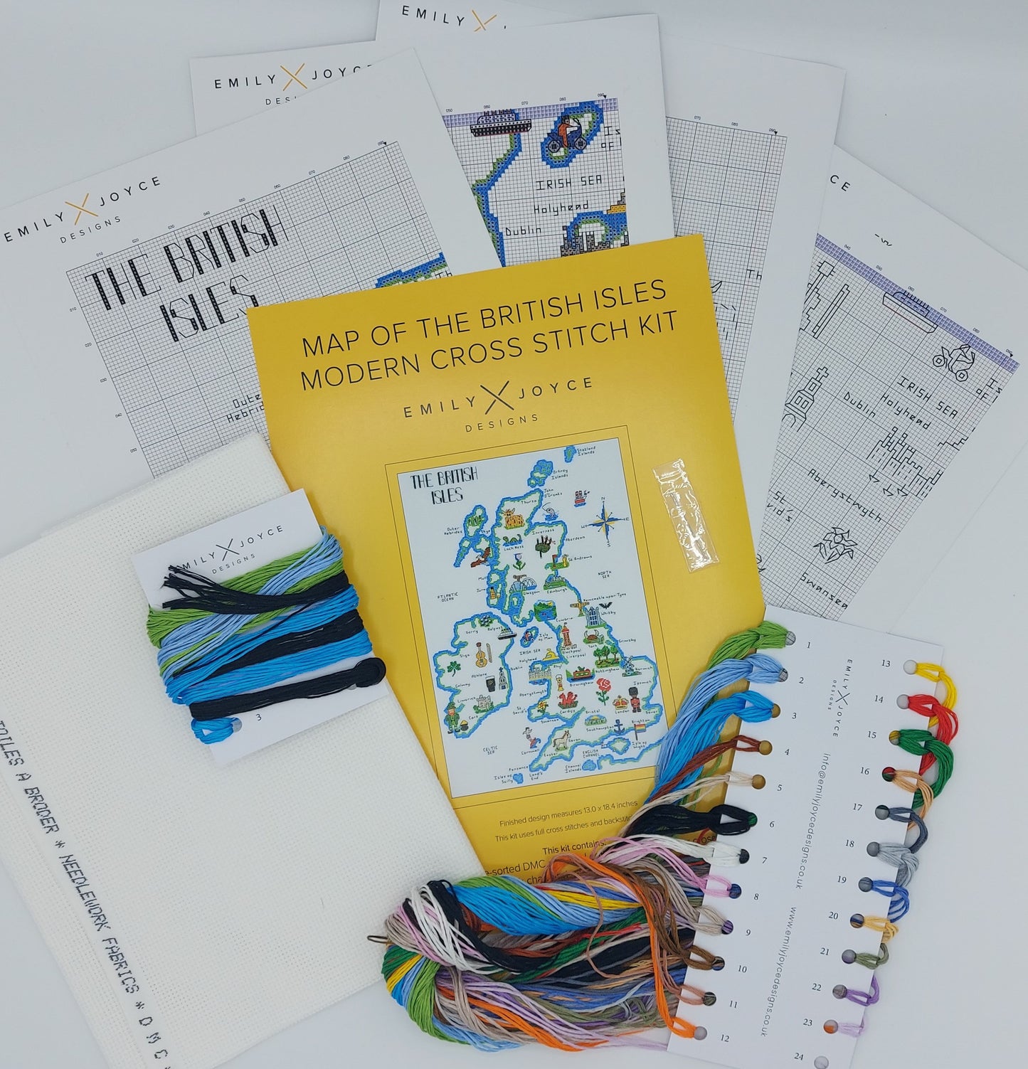 Map of the British Isles Modern Cross Stitch Kit