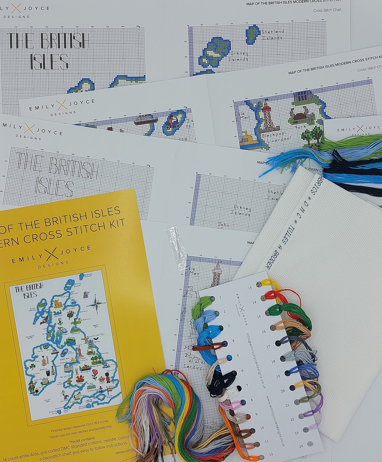 Map of the British Isles Modern Cross Stitch Kit