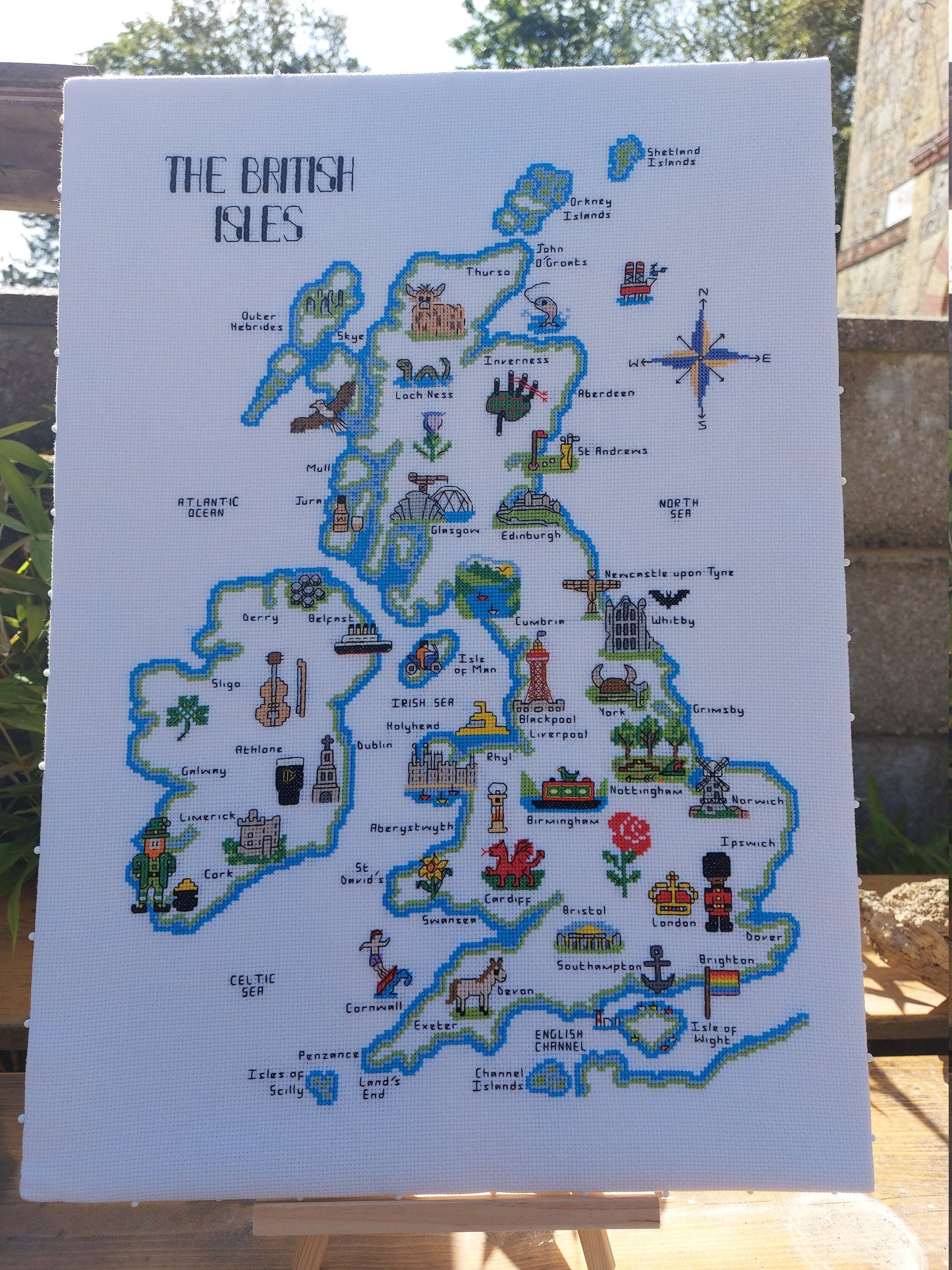 Map of The British Isles Cross Stitch PDF Pattern (Digital)