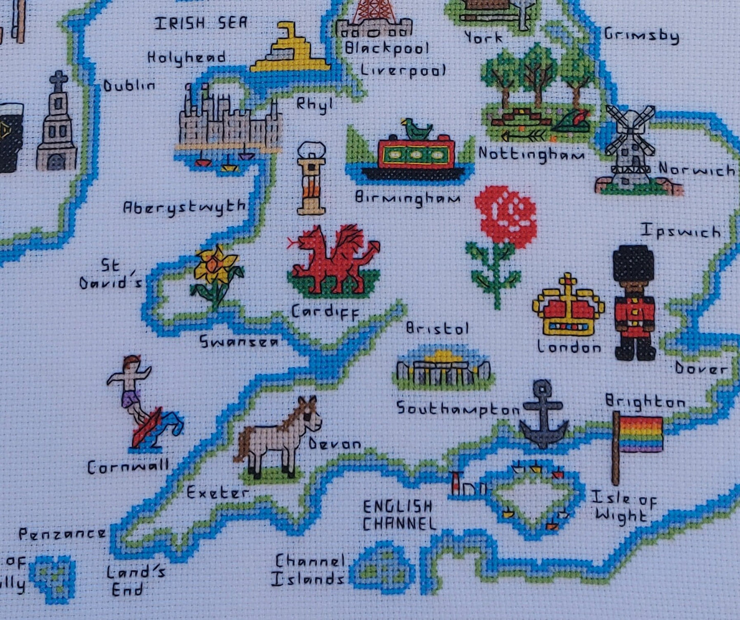 Map of The British Isles Cross Stitch PDF Pattern (Digital)