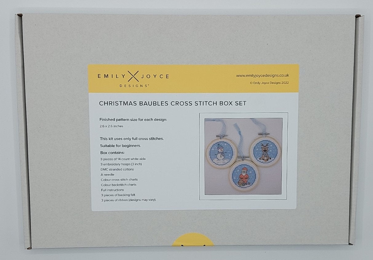 Christmas Baubles Cross Stitch Box Set