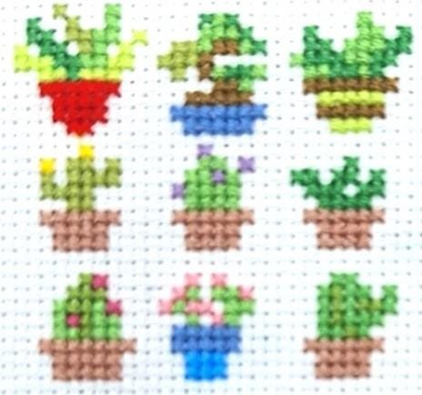Plants and Flowers Tiny Cross Stitch Motif Chart