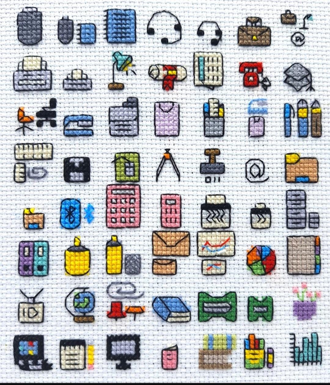 Office and Education Tiny Cross Stitch Motif Charts