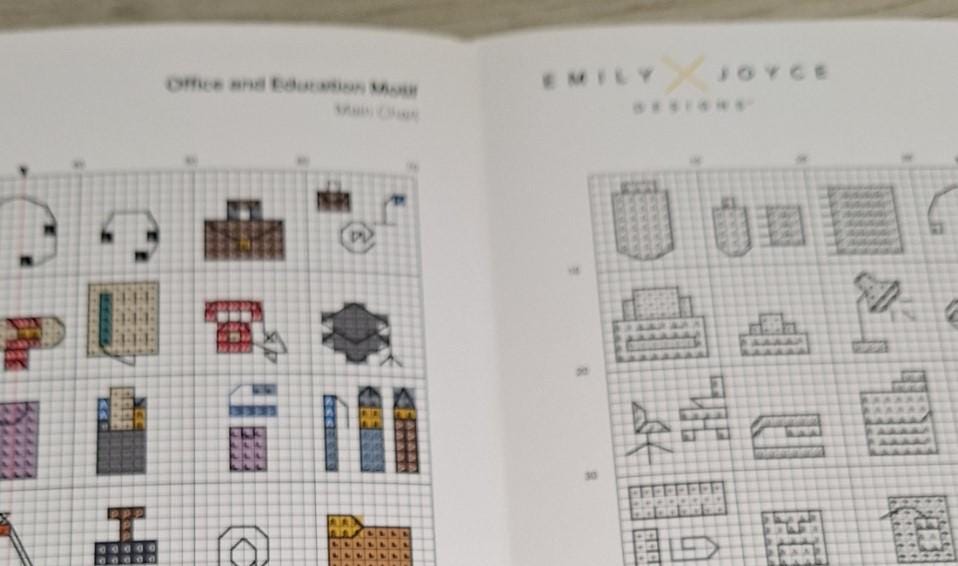 Office and Education Tiny Cross Stitch Motif Charts