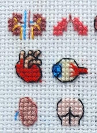 Body Parts Tiny Cross Stitch Motif Chart