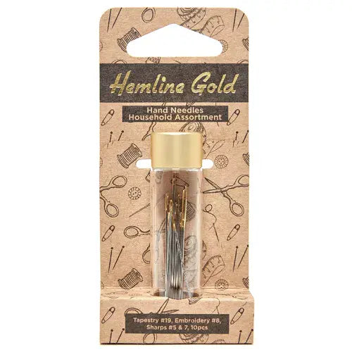 Hemline Gold Hand Sewing Needles: Premium: Assorted Sizes