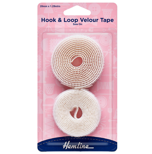 Hemline Hook & Velour Tape – Sew In – White