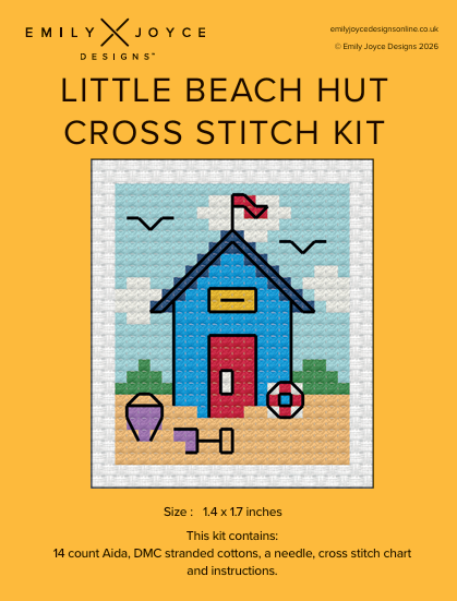 Little Beach Hut Cross Stitch Kit