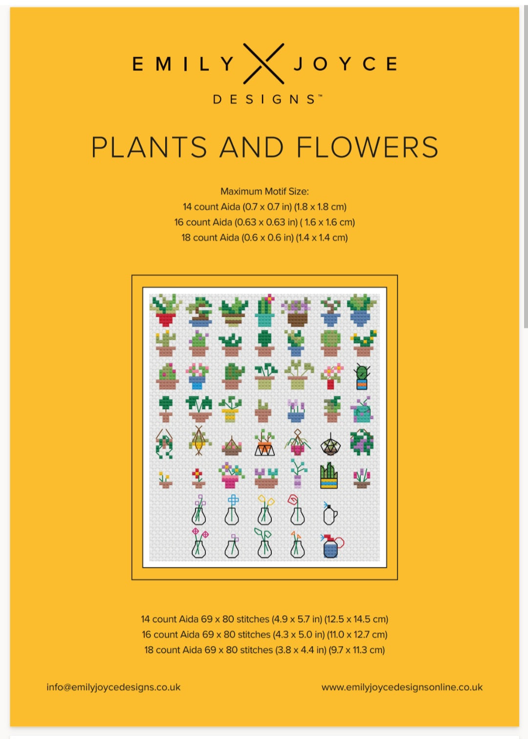 Plants and Flowers Tiny Cross Stitch Motif Chart