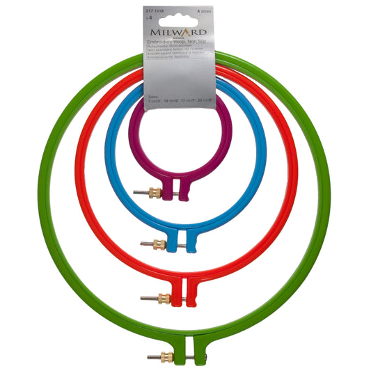 Plastic Embroidery Hoop Set (Milward): Non-slip 3 – 9”