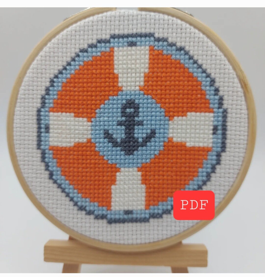 Lifebuoy Cross Stitch PDF Pattern (Digital)