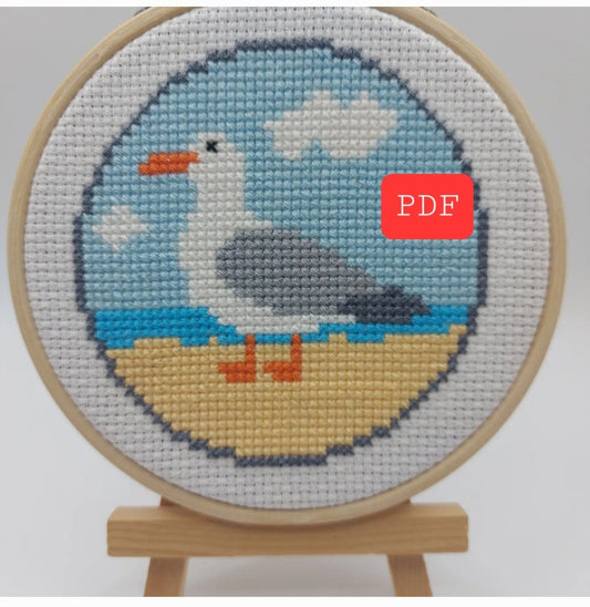 Seagull Cross Stitch PDF Pattern (Digital)