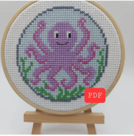 Octopus Cross Stitch PDF Pattern (Digital)
