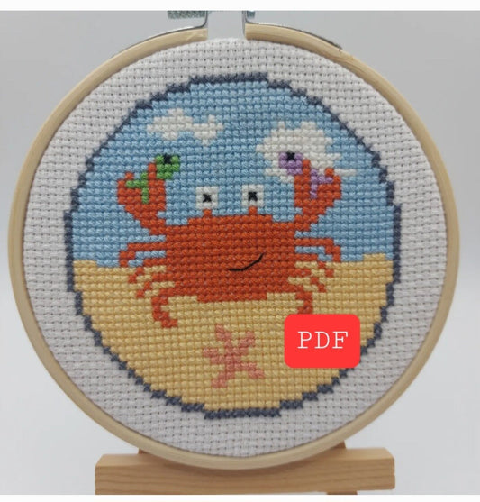 Crab Cross Stitch PDF Pattern (Digital)