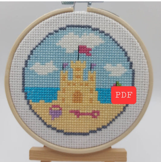 Sandcastle Cross Stitch PDF Pattern (Digital)