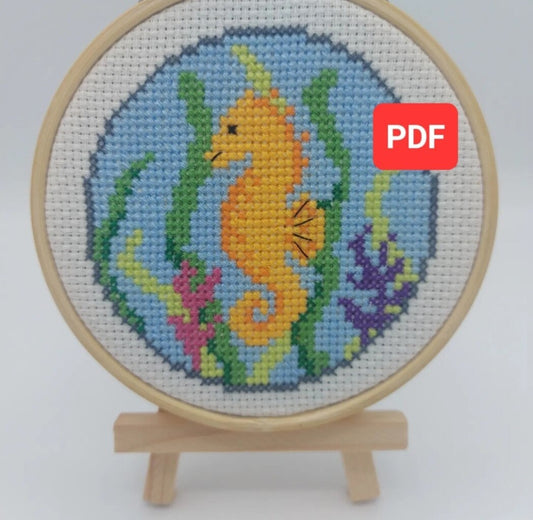 Seahorse Cross Stitch PDF Pattern (Digital)