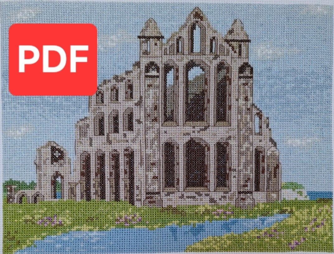 A View of Whitby Abbey Cross Stitch Kit